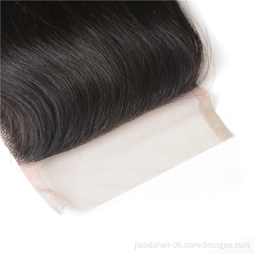 Natural Color Raw Virgin 100% Human Hair Remy Brazilian Body Wave 4x4 Lace Closure Indian hair Closure Piece